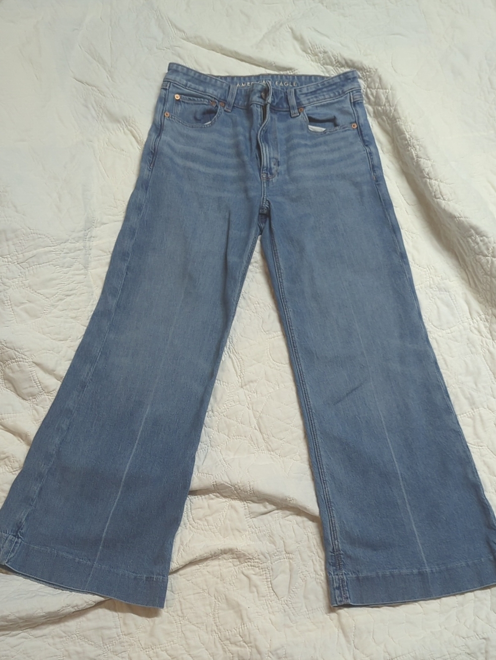 American Eagle Outfitters Light Blue Wide-Leg Jeans